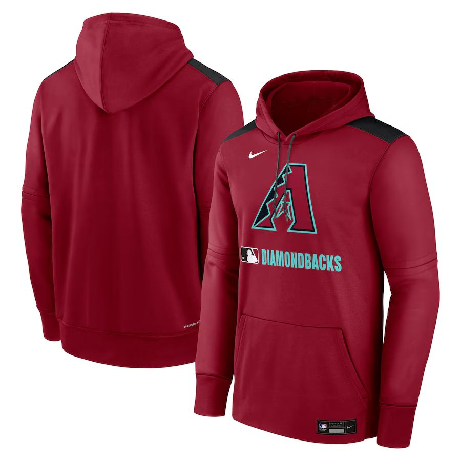 Men 2025 MLB Arizona Diamondback Red Nike hoodie style 1
